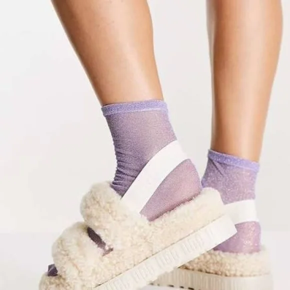 Cozy Cream Fluffy Women's Slides - Picture 2 of 6